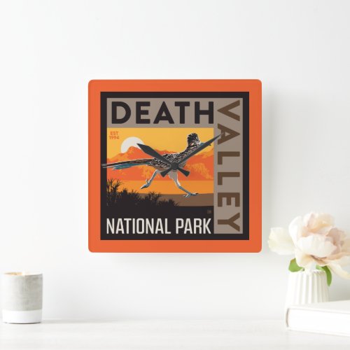 Death Valley National Park  Roadrunner Square Wall Clock