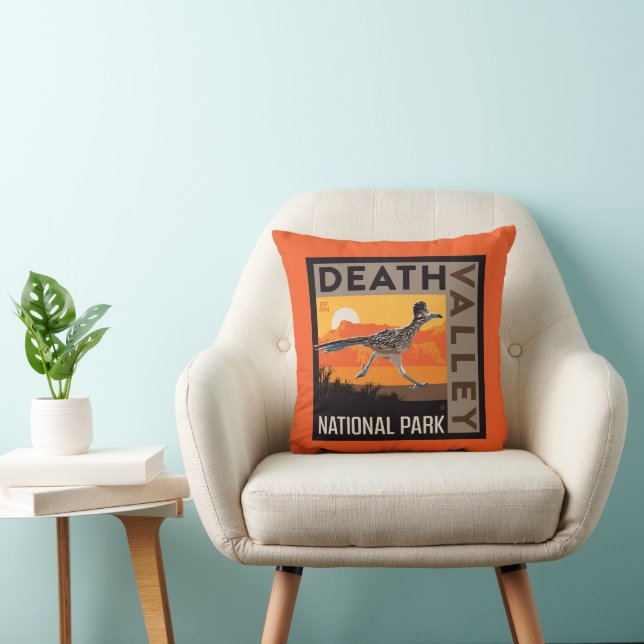 Death Valley National Park | Roadrunner Throw Pillow (Chair)