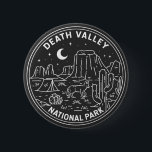 Death Valley National Park Sand Dunes Monoline   Button<br><div class="desc">Death Valley monoline design. The park is known for Titus Canyon,  with a ghost town and colorful rocks,  and Badwater Basin’s salt flats,  North America’s lowest point.</div>