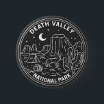 Death Valley National Park Sand Dunes Monoline   Button<br><div class="desc">Death Valley monoline design. The park is known for Titus Canyon,  with a ghost town and colorful rocks,  and Badwater Basin’s salt flats,  North America’s lowest point.</div>
