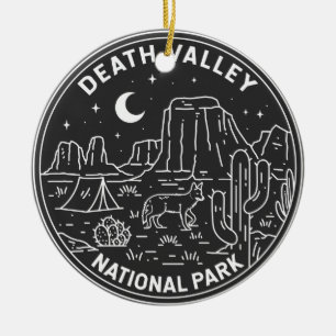 Death Valley National Park Sand Dunes Monoline Ceramic Ornament