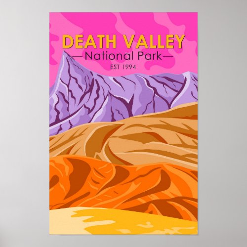  Death Valley National Park Sand Dunes Vintage Poster