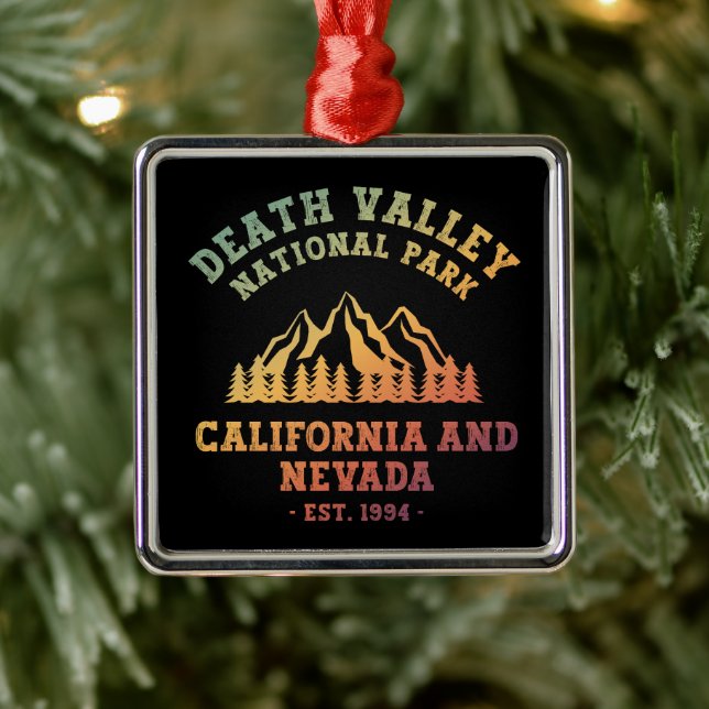 Death Valley National Park USA Gradient Metal Ornament (Tree)