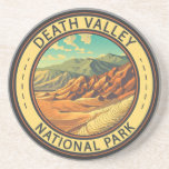 Death Valley National Park Vintage Travel Art Coaster<br><div class="desc">Death Valley vector artwork design. The park is known for Titus Canyon,  with a ghost town and colorful rocks,  and Badwater Basin’s salt flats,  North America’s lowest point.</div>