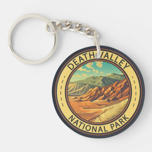 Death Valley National Park Vintage Travel Art Keychain