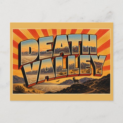 Death Valley Nevada Salt Flats Dunes Mountain Art Postcard