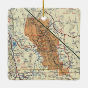 Death Valley Vintage Map Ceramic Ornament