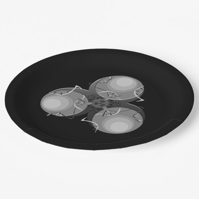 Death Virus Biohazard Paper Plates (Angled)