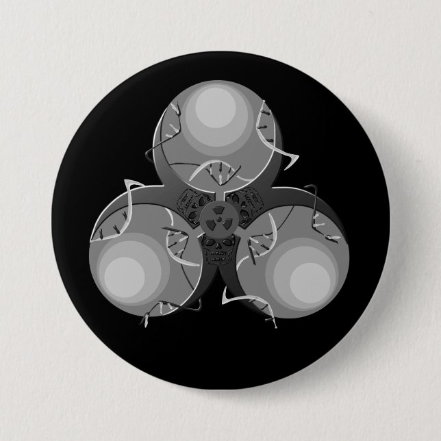Death Virus Biohazard Pinback Button (Front)