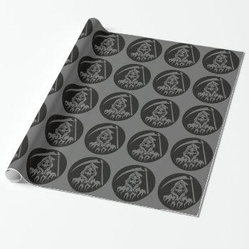 Death With Scythe Wrapping Paper by StuffOrSomething at Zazzle