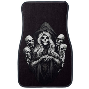 Death with skulls car floor mat