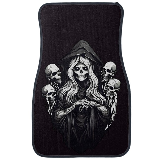 Death with skulls car floor mat (Front)