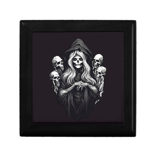 Death with skulls gift box
