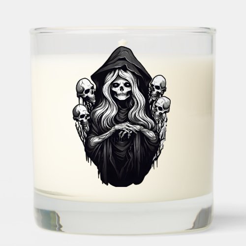 Death with skulls scented candle