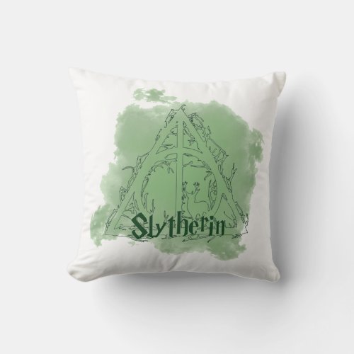 Deathly Hallows _ green Throw Pillow