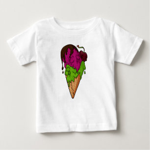 Deathly Sweet Berry Skull Ice Cream Baby T-Shirt