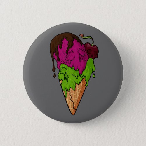 Deathly Sweet Berry Skull Ice Cream Button