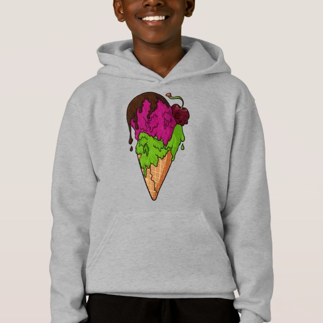 Deathly Sweet Berry Skull Ice Cream Hoodie (Front)