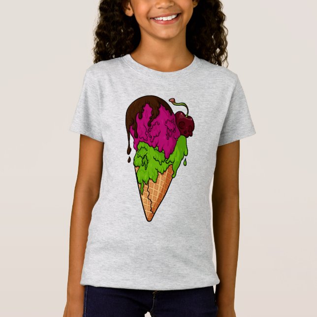Deathly Sweet Berry Skull Ice Cream T-Shirt (Front)