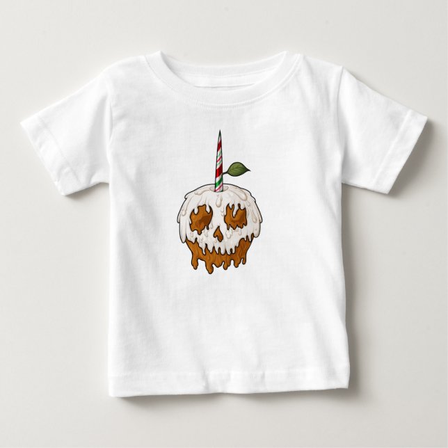Deathly Sweet Caramel Apple Skull Baby T-Shirt (Front)