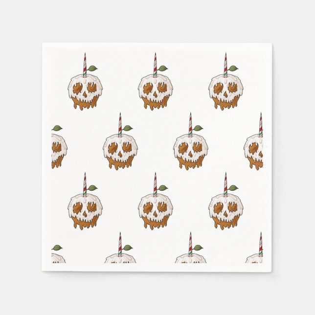 Deathly Sweet Caramel Apple Skull Napkins (Front)