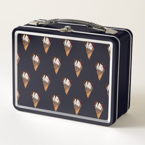 Deathly Sweet Classic Skull Ice Cream Metal Lunch Box