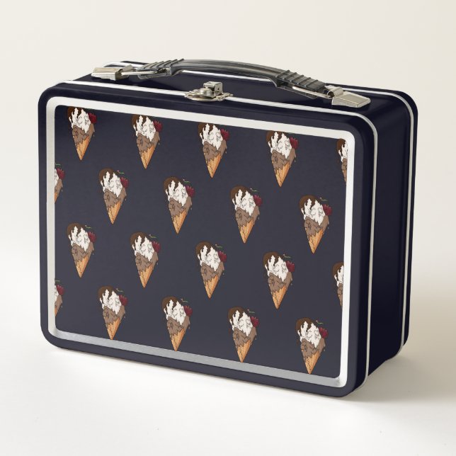Deathly Sweet Classic Skull Ice Cream Metal Lunch Box (Front)