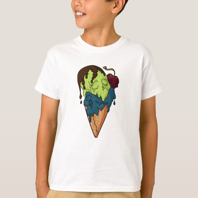 Deathly Sweet Mystery Skull Ice Cream T-Shirt (Front)