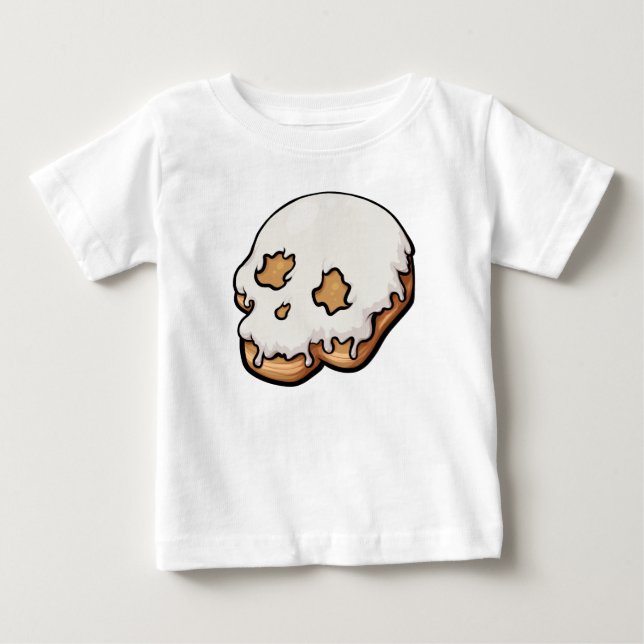 Deathly Sweet Skull Doughnut Baby T-Shirt (Front)