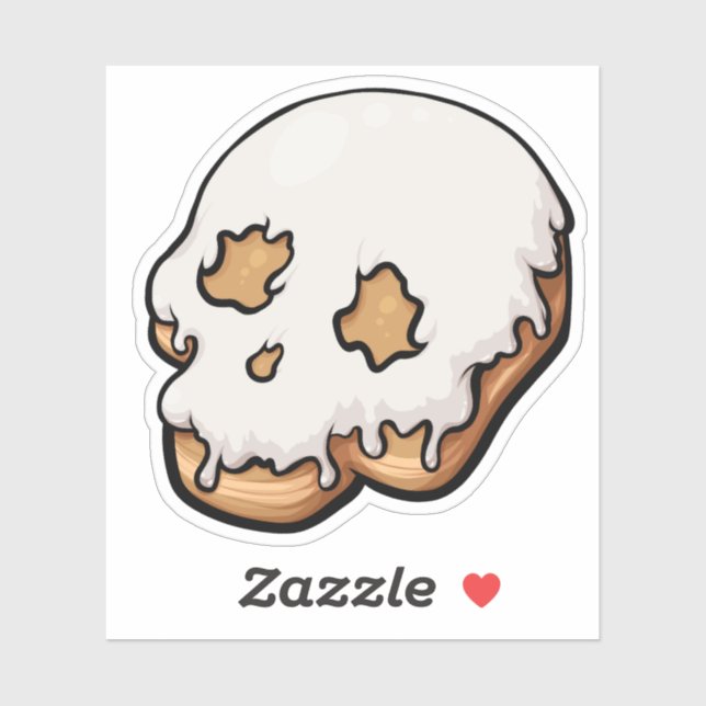 Deathly Sweet Skull Doughnut Sticker (Sheet)