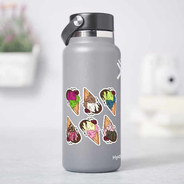 Deathly Sweet Skull Ice Cream Sticker Set (HydroFlask)