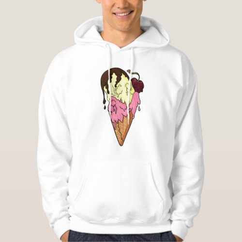 Deathly Sweet Strawberry n Banana Skull Ice Cream Hoodie