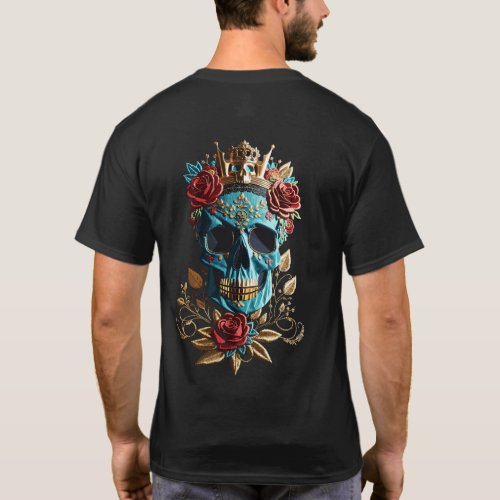 Deathly Threads Embroidered Skull T_Shirt