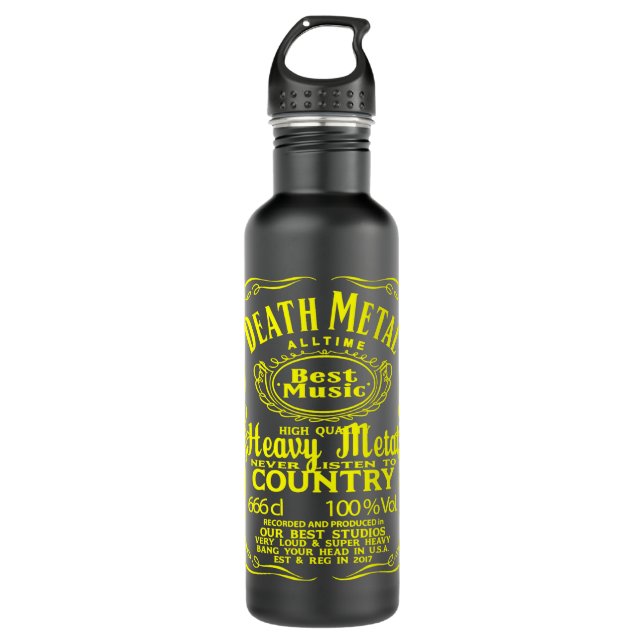 DEATHMETAL HEAVY DEATH Black METAL for Hard Rock m Stainless Steel Water Bottle (Front)