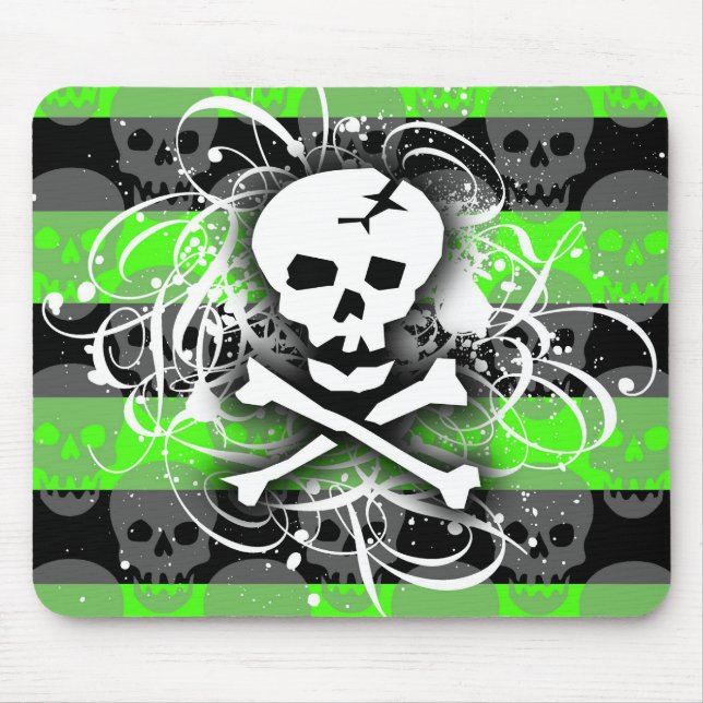 Deathrock Skull Mouse Pad (Front)