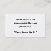 Deaths Domain Gothic Business Card (Back)