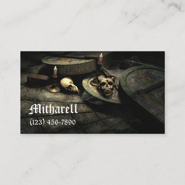 Deaths Domain Gothic Business Card (Front)