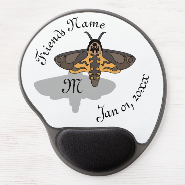 Death's Hawk Head Monogram Gel Mouse Pad (Front)