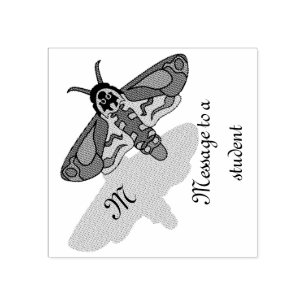 Death's Hawk Head Monogram Rubber Stamp