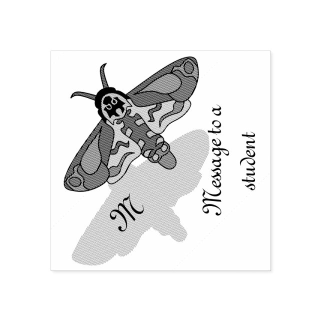 Death's Hawk Head Monogram Rubber Stamp (Imprint)