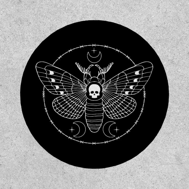 Deaths Head Hawk Moth Black Goth Patch (Front)