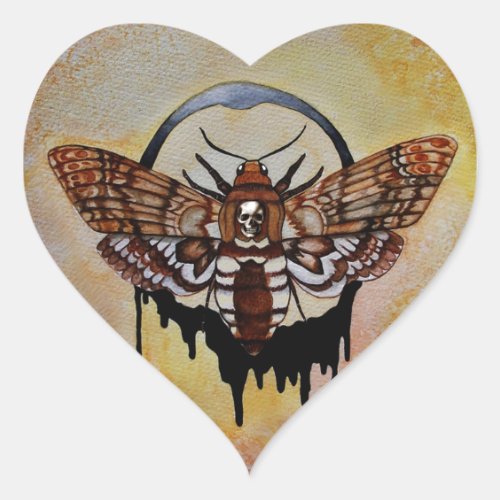 Deaths Head Hawk Moth Heart Sticker