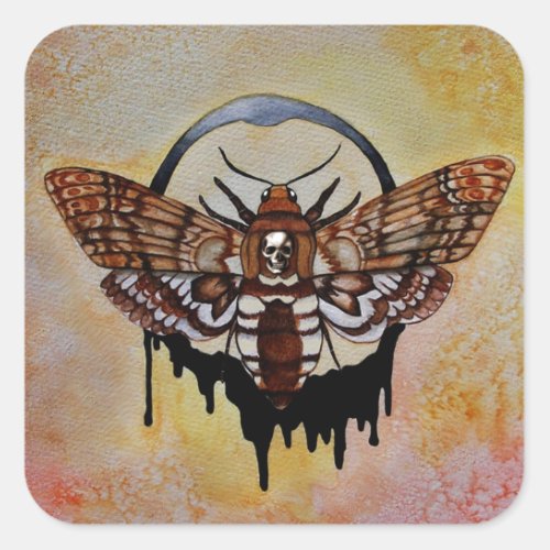 Deaths Head Hawk Moth Square Sticker