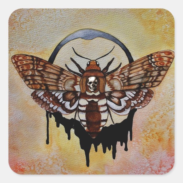 Death's Head Hawk Moth Square Sticker (Front)