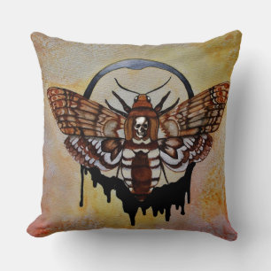 Death's Head Hawk Moth Throw Pillow