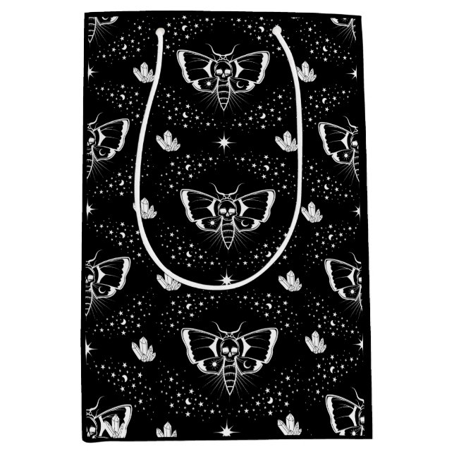 Death's-head hawkmoth goth witchy medium gift bag (Front)