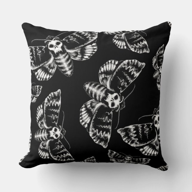Deaths head Hawkmoth Gothic Throw Pillow (Front)