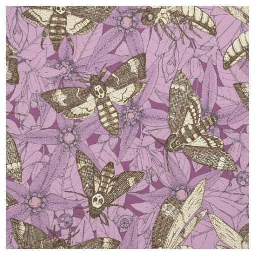 Death's-head hawkmoth purple fabric