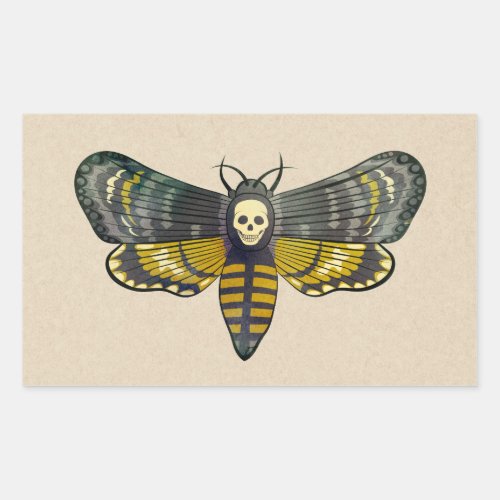 Deaths_head hawkmoth rectangular sticker