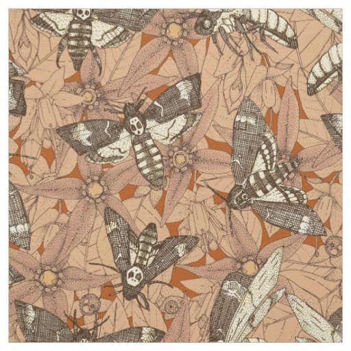 Death's-head hawkmoth rust fabric